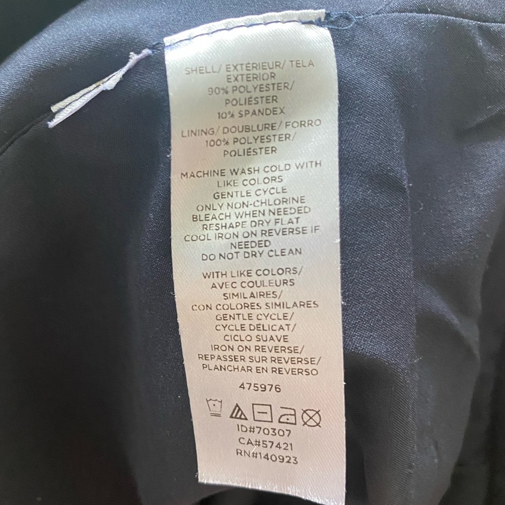 EUC Ann Taylor Loft 8 navy pencil skirt, pockets, faux suede, lined, back slit - Picture 7 of 14